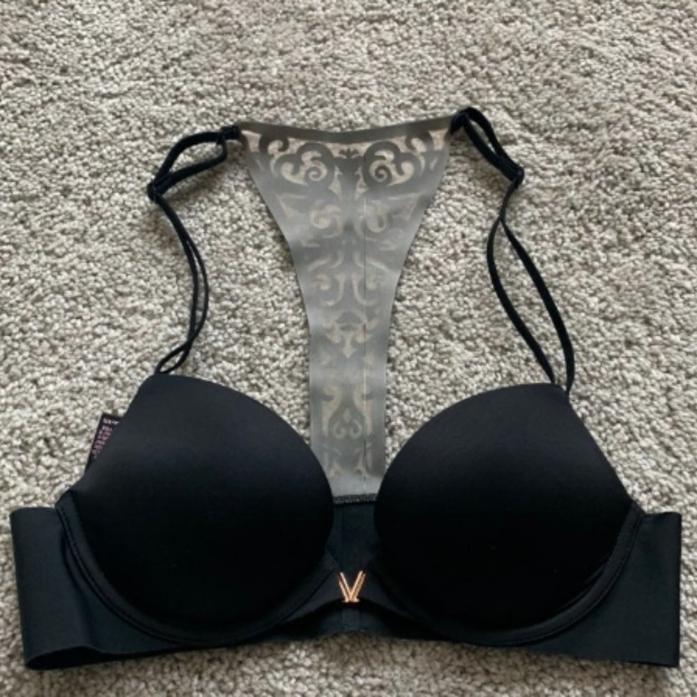 Victoria's Secret Black Push Up Front Closure 32D